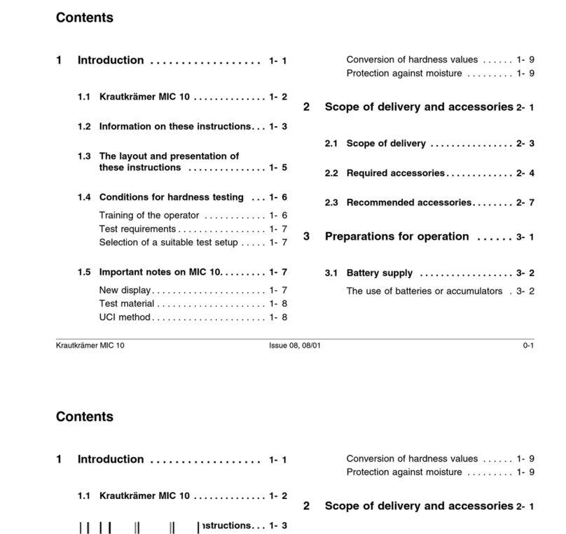 Branson Krautkramer MIC 10 user manual