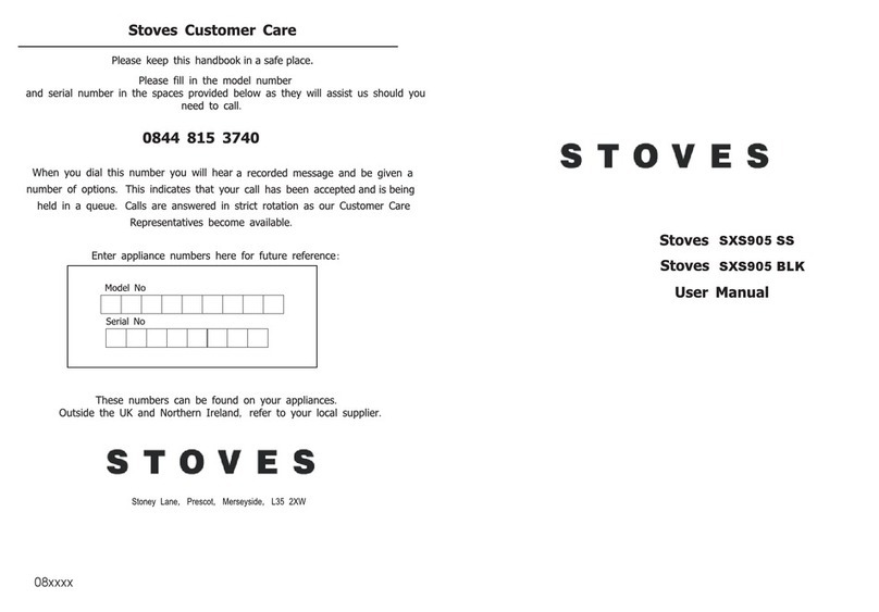 STOVES SXS905 SS user manual