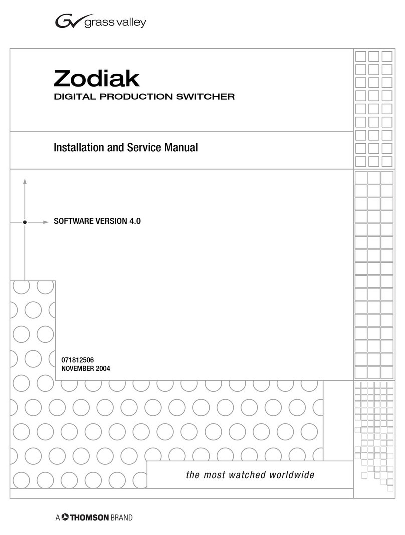 GRASS VALLEY zodiak Installation and service manual