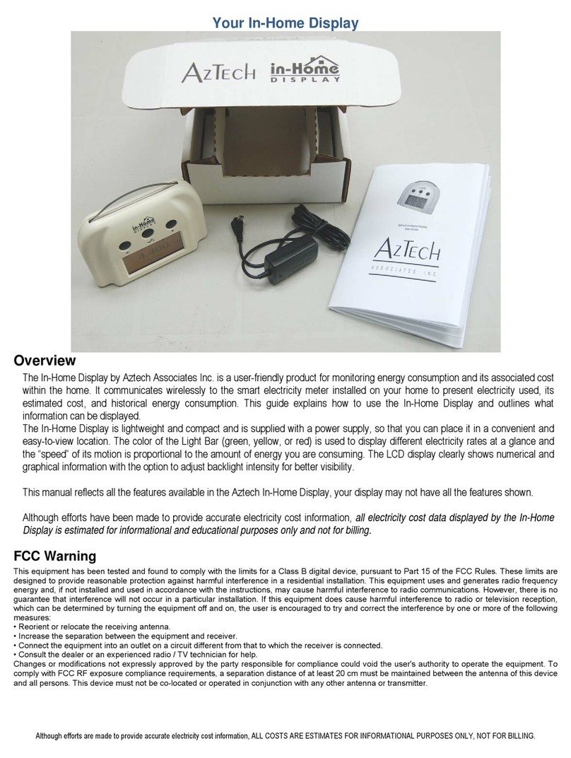 Aztech In-Home Display user manual Aztech In-Home Display user manual