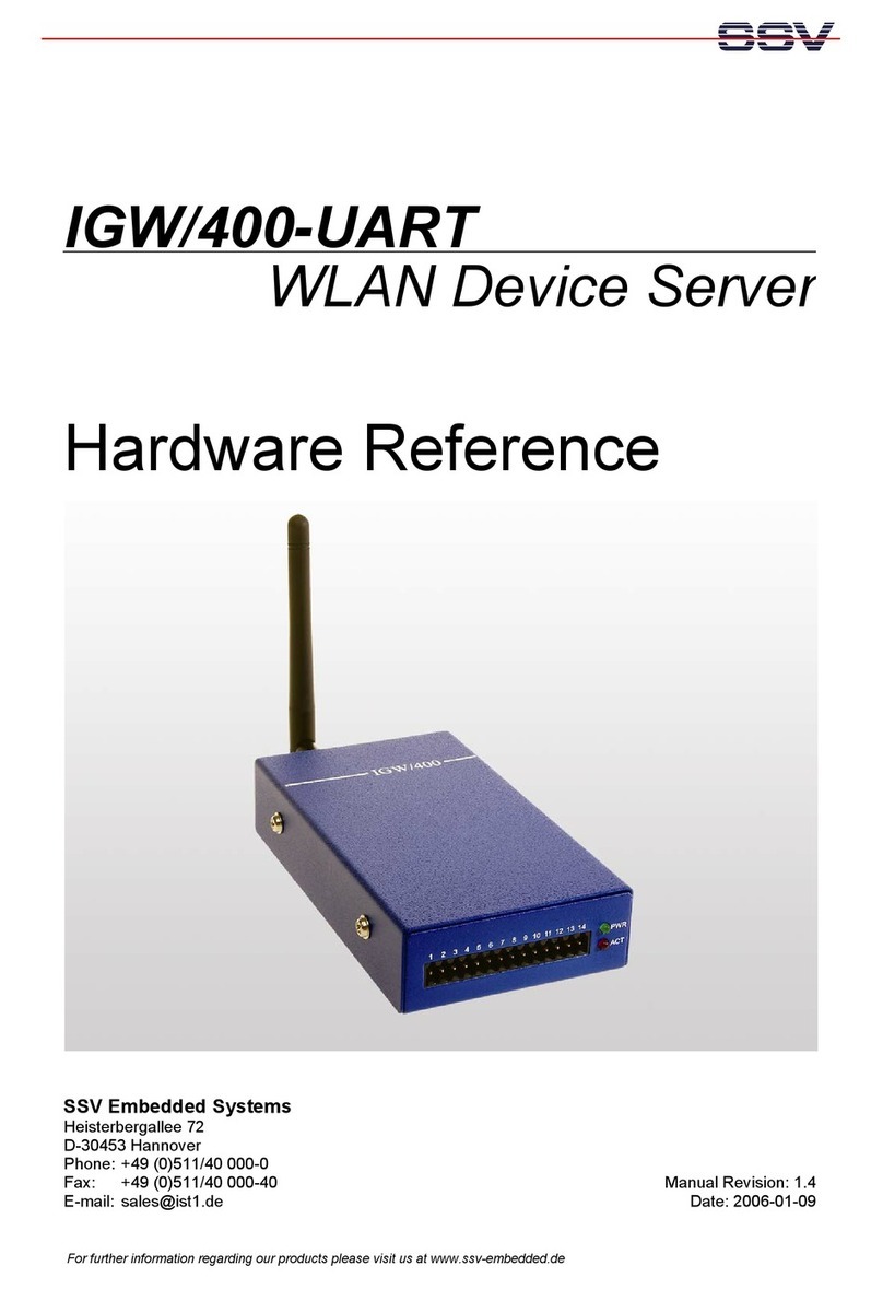 SSV Embedded Systems IGW/400-UART Hardware reference