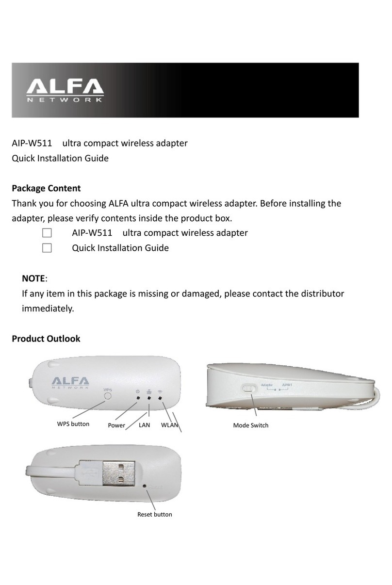 Alfa Network AIP-W511 Quick installation guide