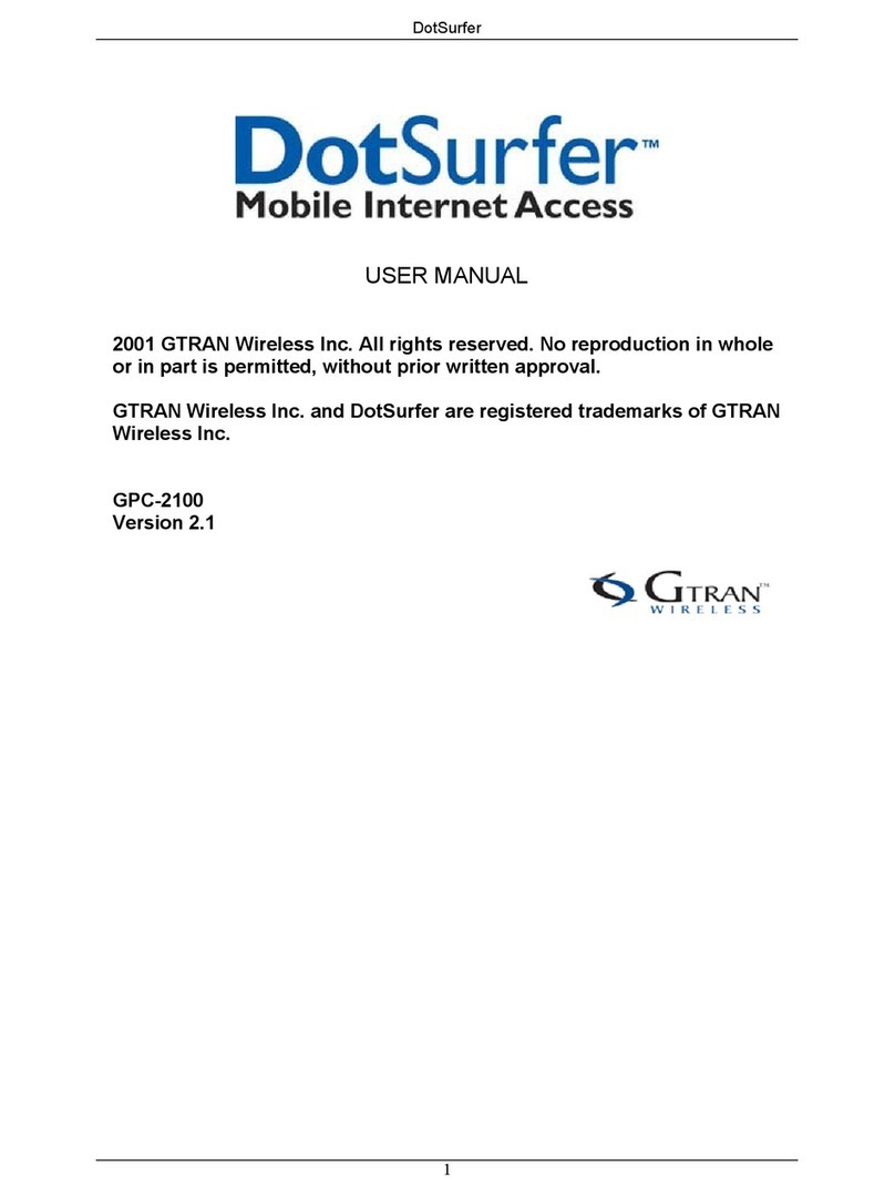 Gtran Wireless DotSurfer GPC-2100 user manual