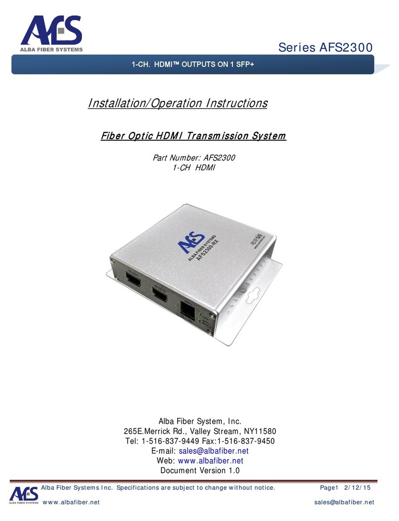 Alfa Fiber System, Inc. Series AFS2300 Installation instructions