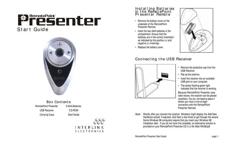 Interlink electronics RemotePoint Presenter Start guide