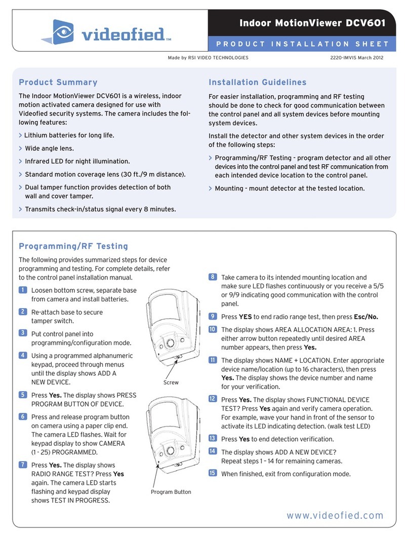 Videofied DCV601 Assembly instructions