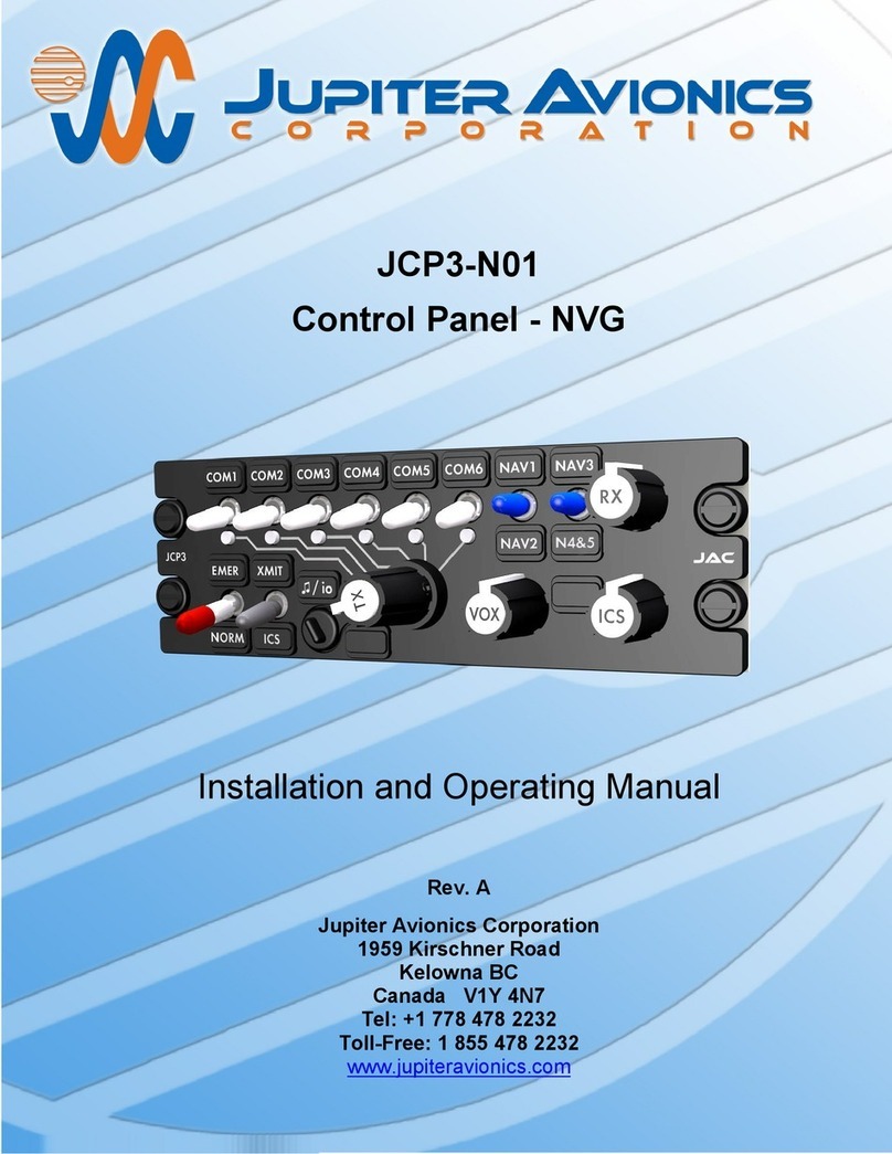 Jupiter Avionics JCP3-N01 Installation and operating manual