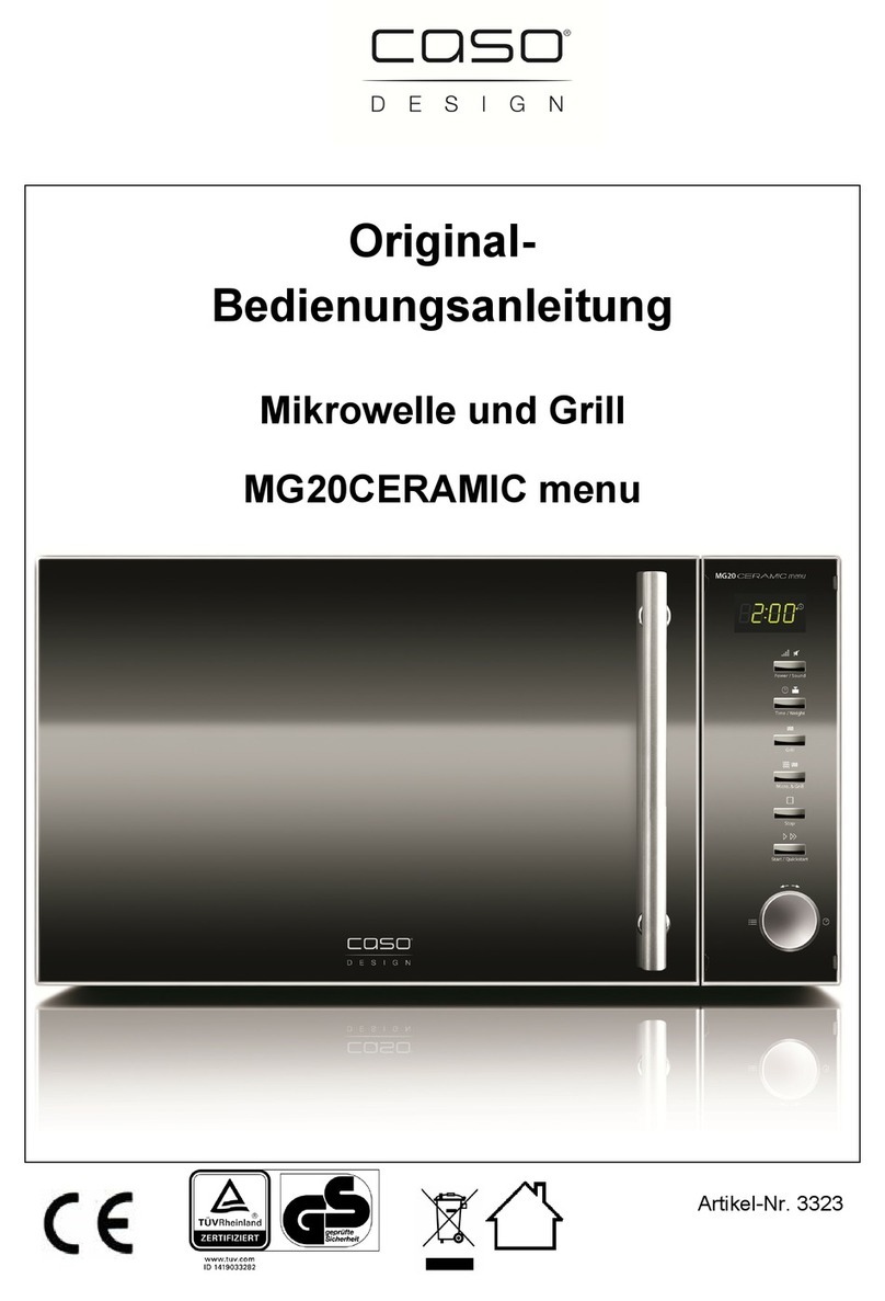 CASO DESIGN MG20CERAMIC menu Original operating manual