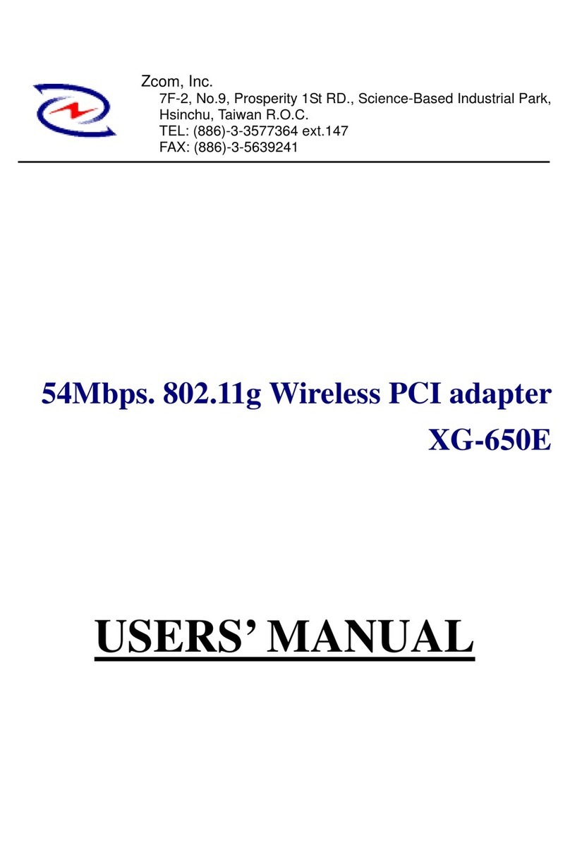 Zcom XG-650E User manual