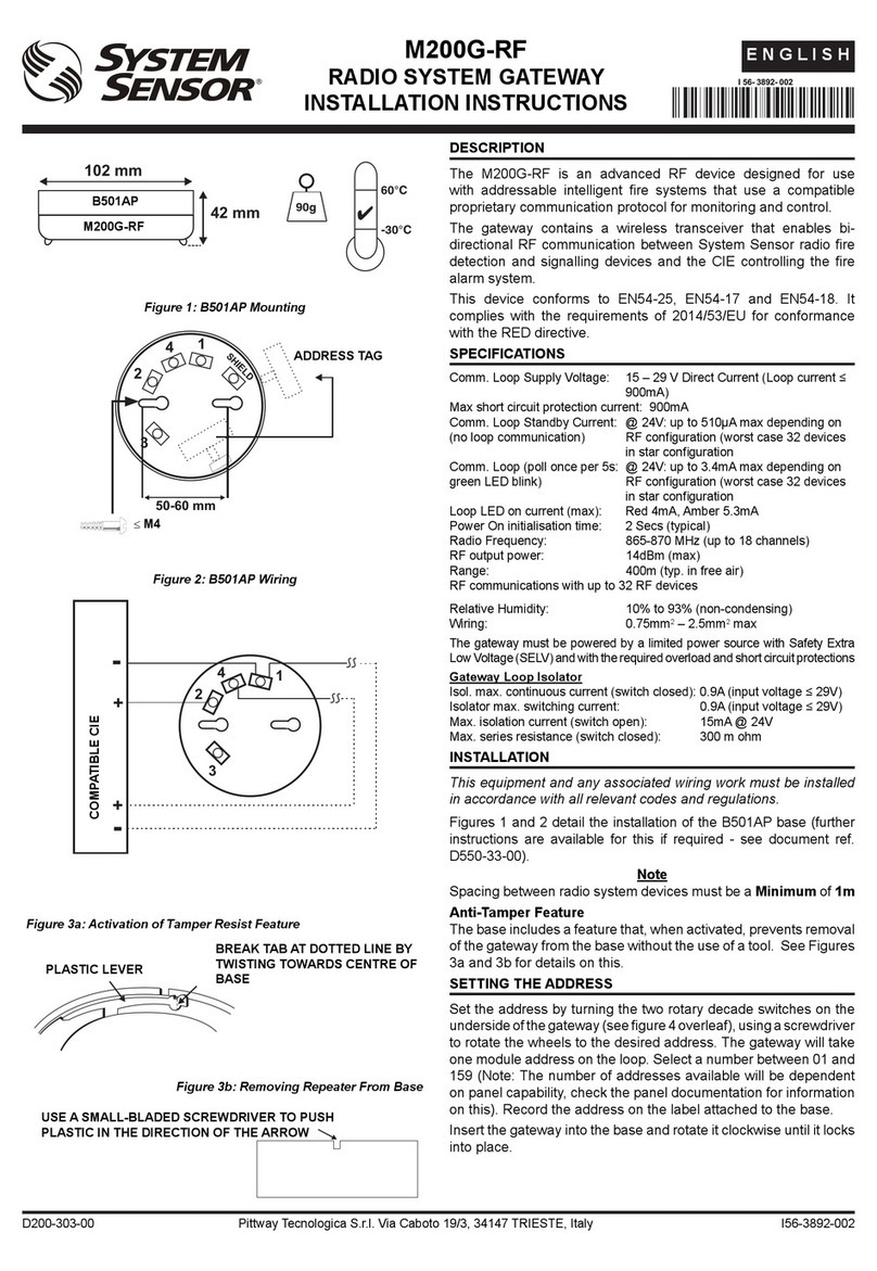 System Sensor M200G-RF installation instructions
