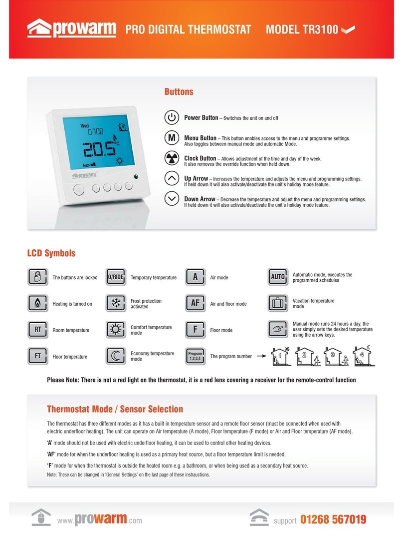 prowarm TR3100 manual