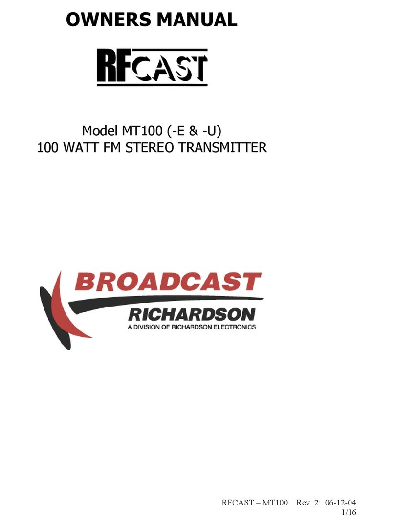 Broadcast MT100-E owner's manual