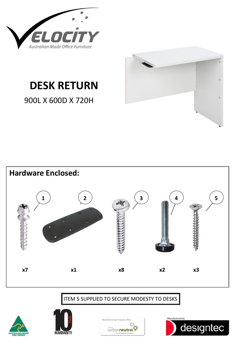 Velocity DESK RETURN Assembly manual