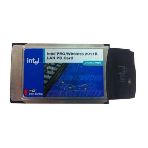Intel WPC2011BWW - PRO/Wireless 2011B LAN PC Card Quick installation guide