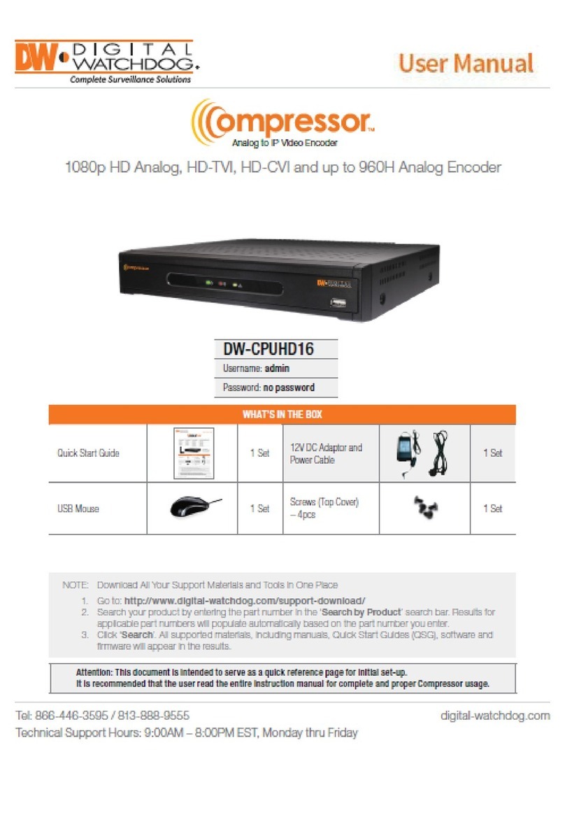 Digital Watchdog Compressor DW-CPUHD16 user manual