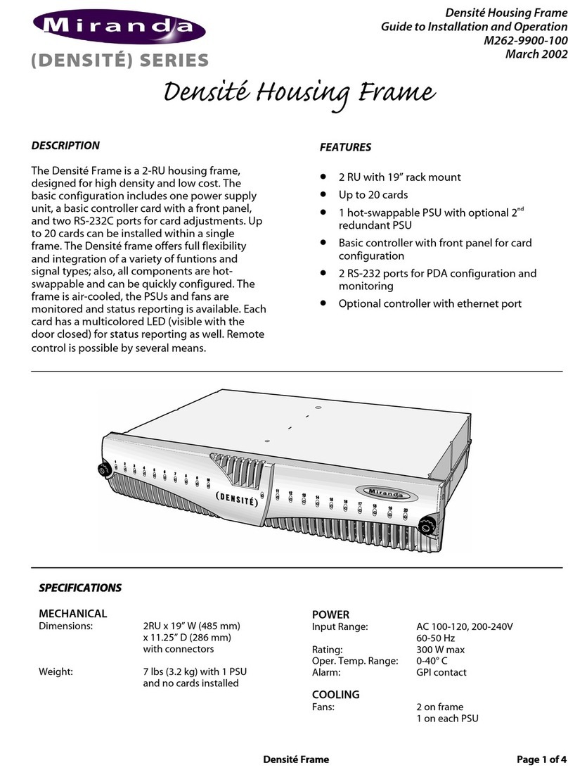 Miranda DENSITE series Guide to installation and operation