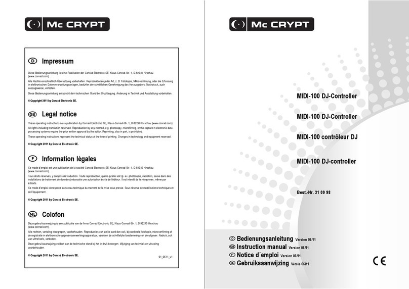 MC Crypt MIDI-100 User manual