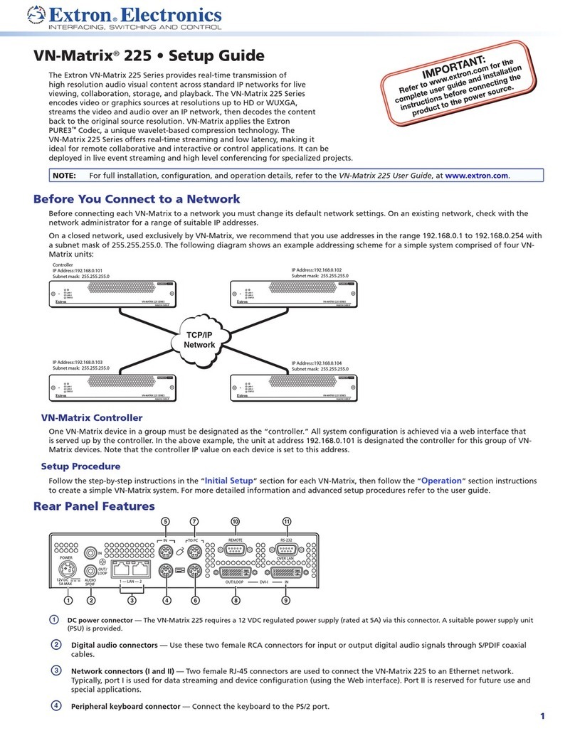 Extron electronics VN-Matrix 225 Series User manual