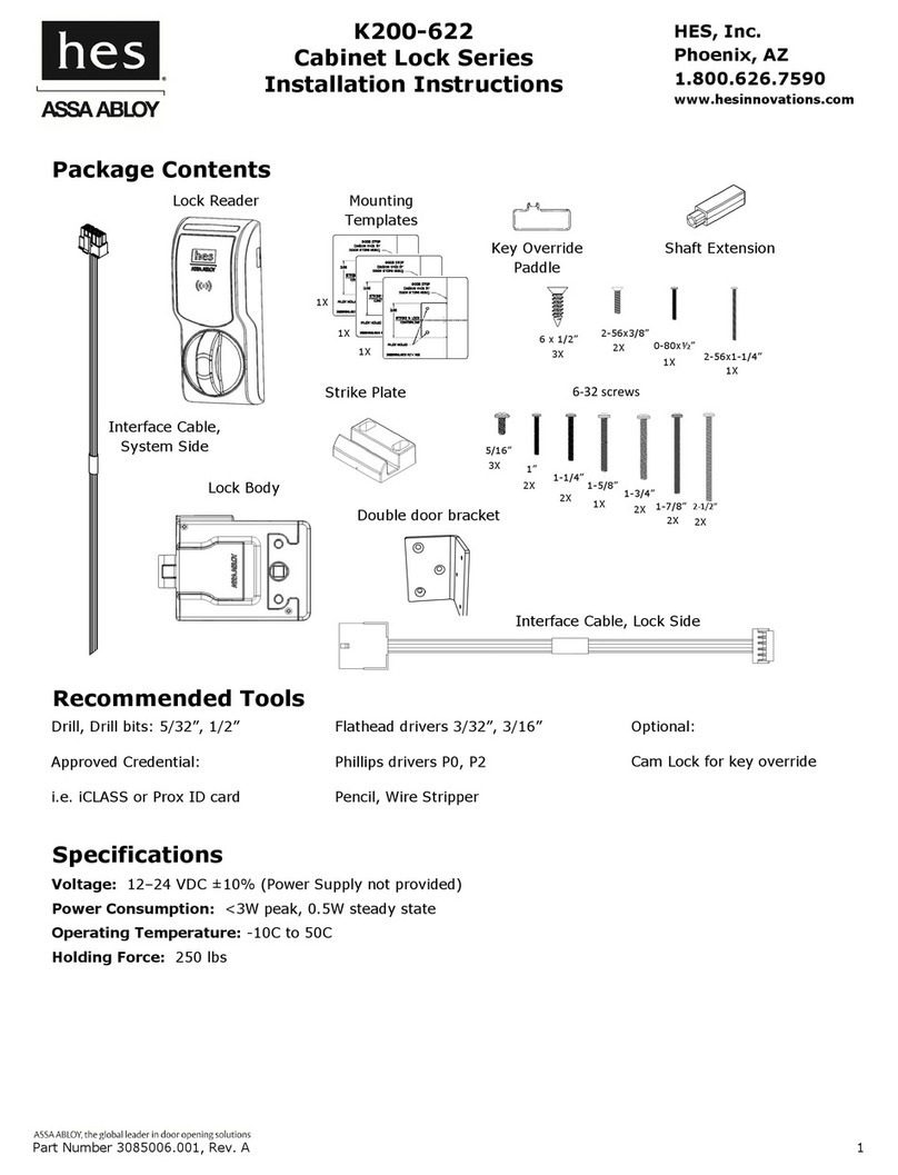 HES K200-622 installation instructions
