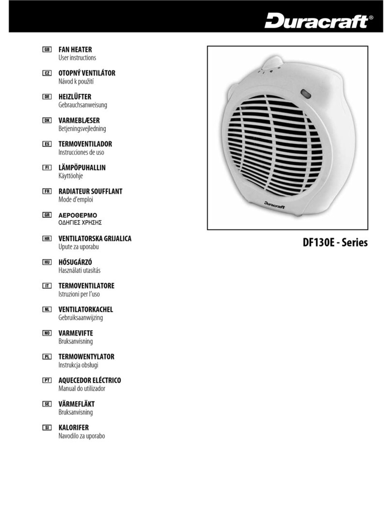 Duracraft DF130E Series User instructions