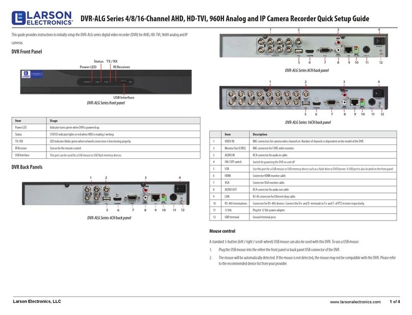 Larson Electronics DVR-ALG-4CH Quick setup guide