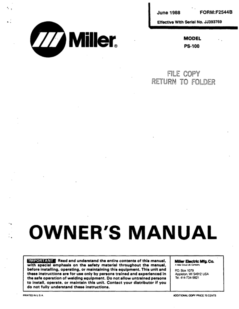 Miller ps-100 owner's manual
