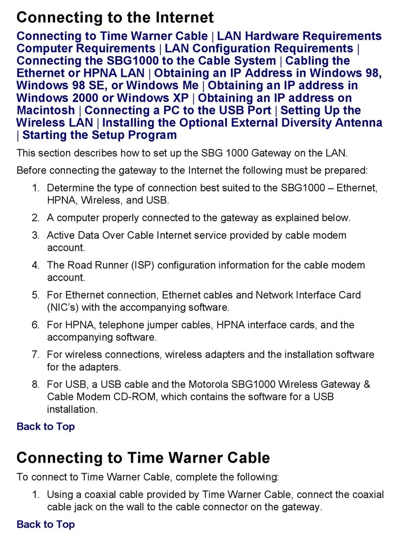 Motorola SBG 1000 User manual