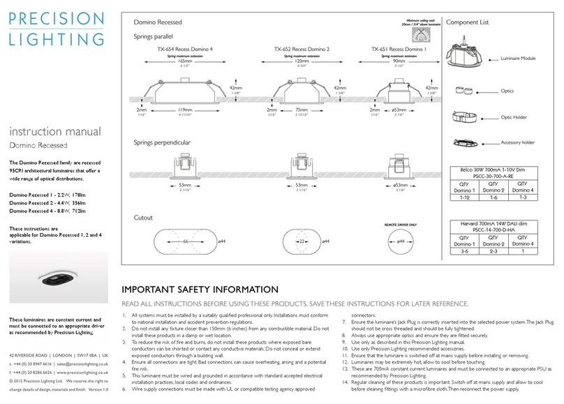 Precision Lighting Domino Recessed 2 instruction manual Precision Lighting Domino Recessed 2 instruction manual