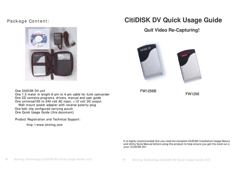 Shining Technology CitiDISK DV FW1256B Quick usage guide