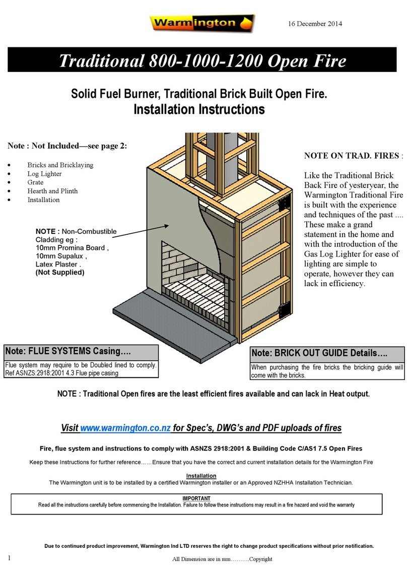 Warmington TF 1200 installation instructions