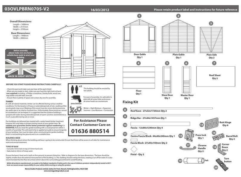 Mercia Garden Products 03OVLPBRN0705-V2 instructions