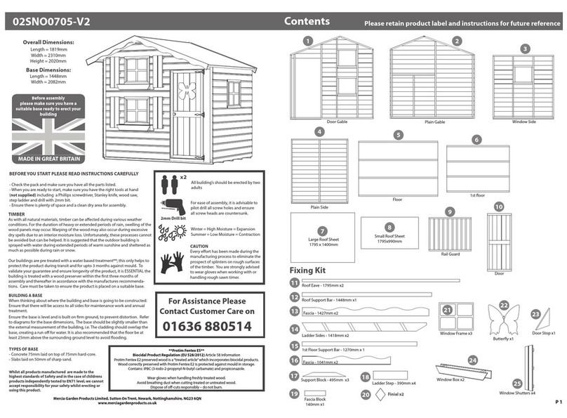 Mercia Garden Products 02SNO0705-V2 instructions