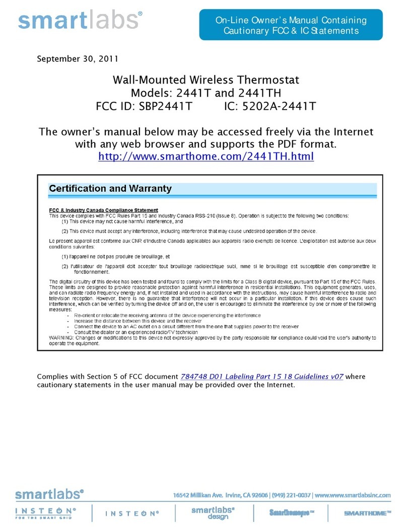 INSTEON TempLinc 2441T owner's manual