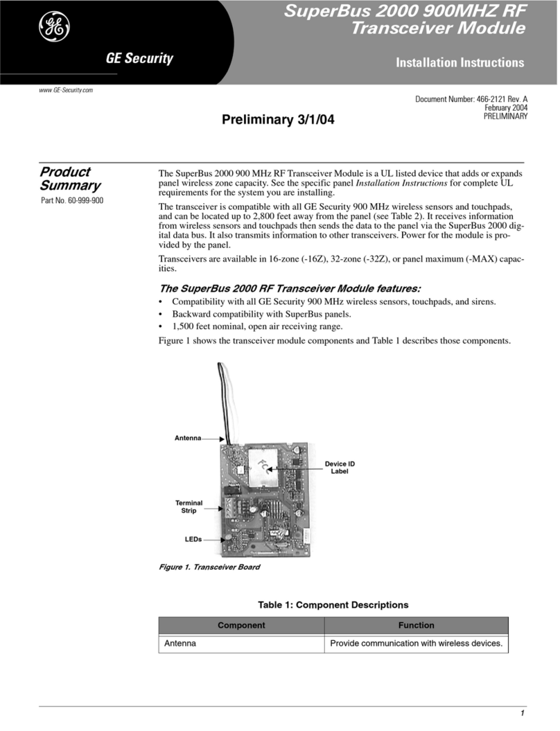 GE Security SuperBus 2000 installation instructions