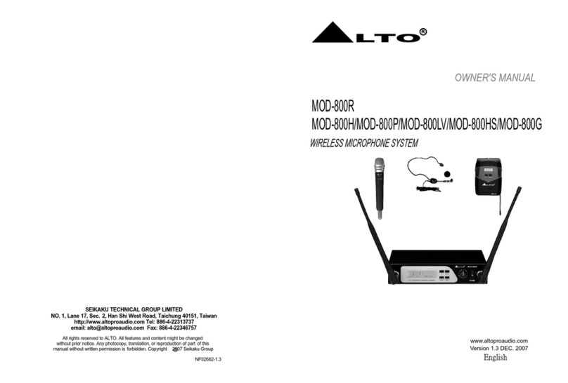 Alto MOD-800R User manual Alto MOD-800R User manual