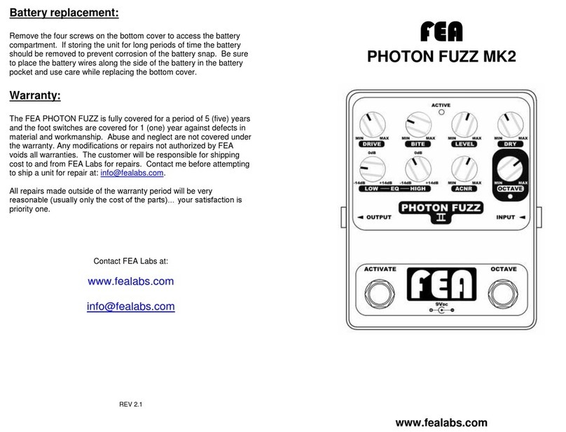 FEA Labs PHOTON FUZZ MK2 manual