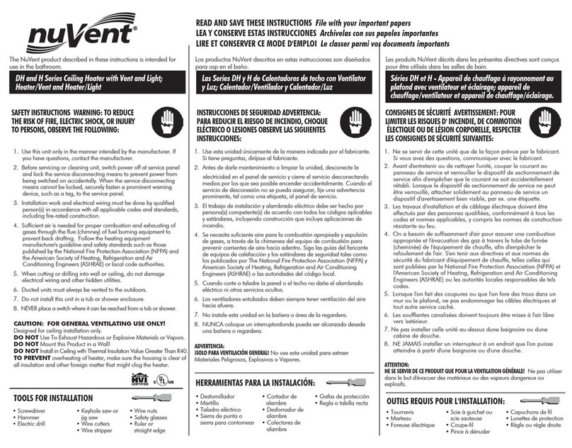 nuVent DH Series User manual