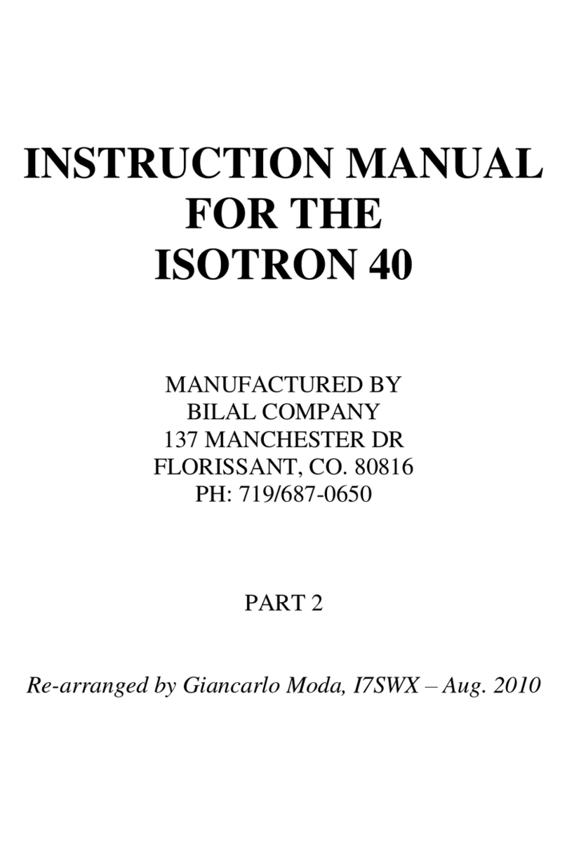 BILAL ISOTRON 40 instruction manual