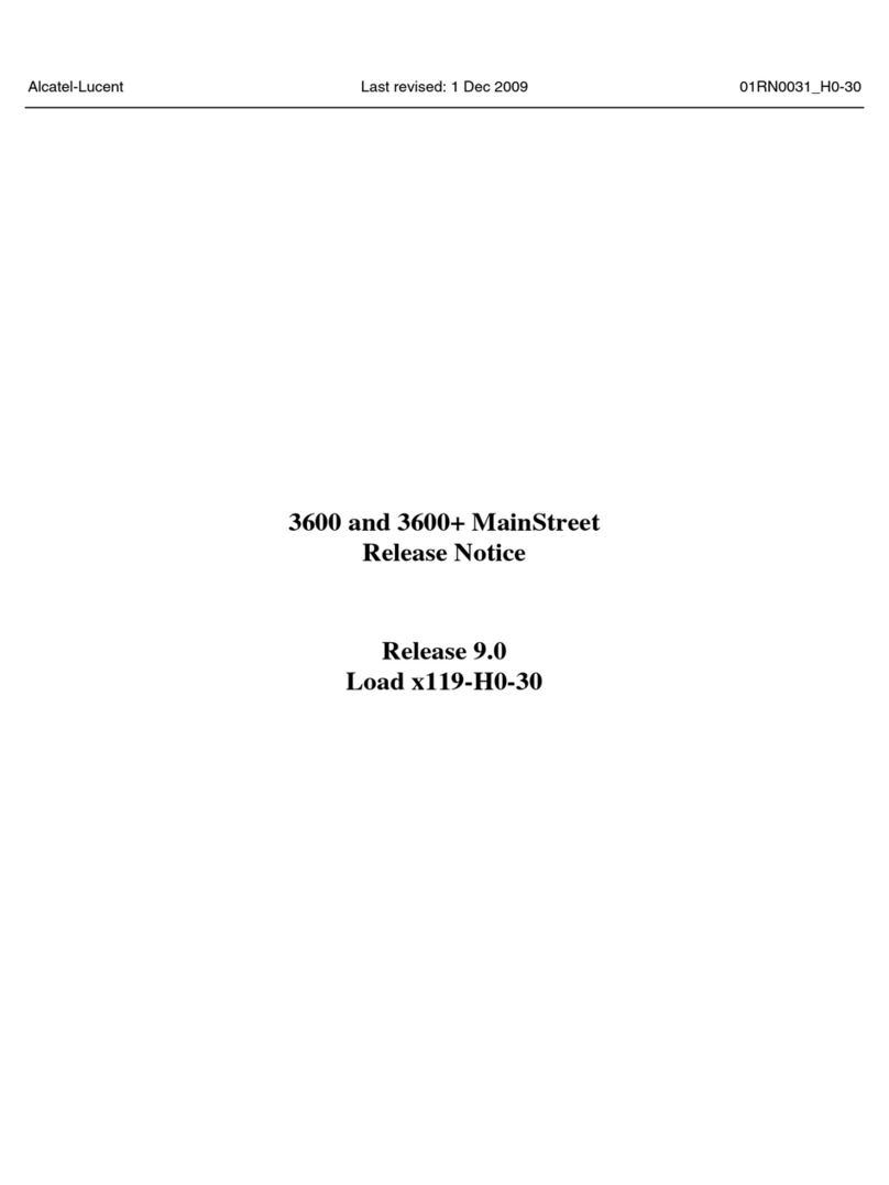 Alcatel-Lucent 3600 MainStreet Operation and maintenance manual