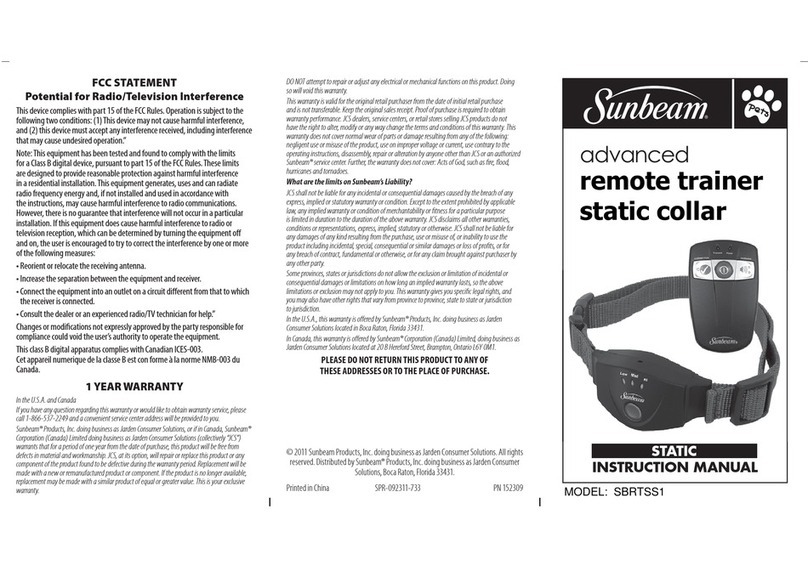 Sunbeam SBRTSS1 instruction manual