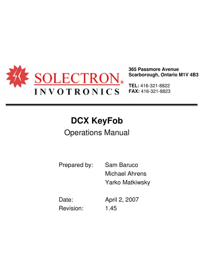 Solectron Invotronics DCX KeyFob Operation manual