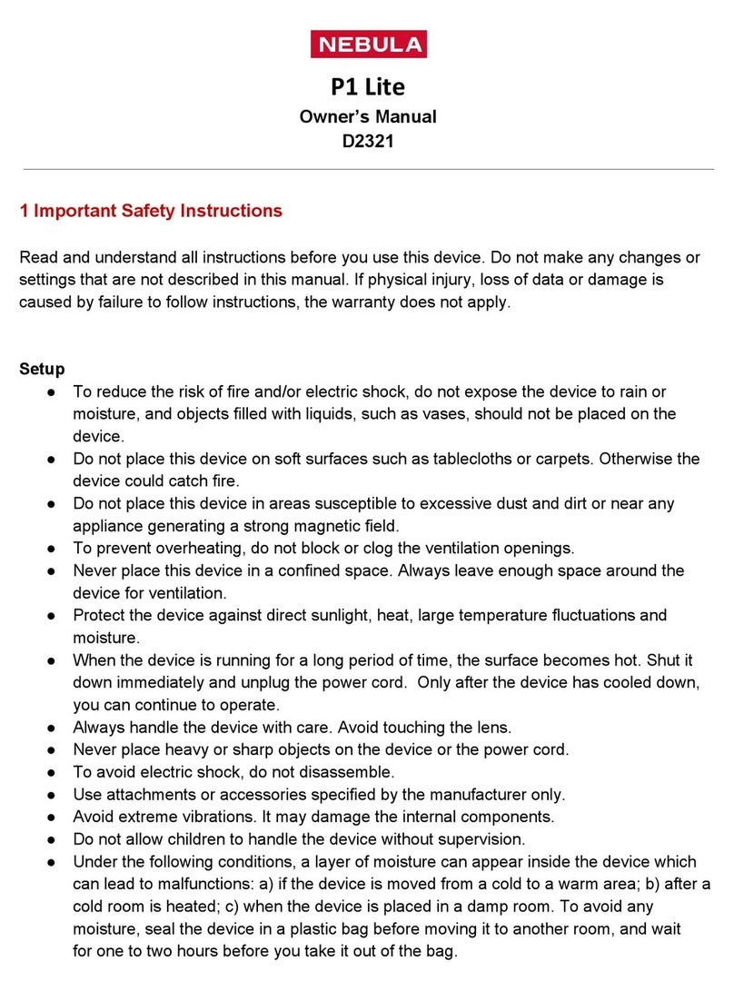 Nebula P1 Lite D2321 owner's manual
