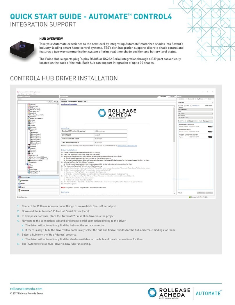 rollease acmeda AUTOMATE CONTROL4 User manual