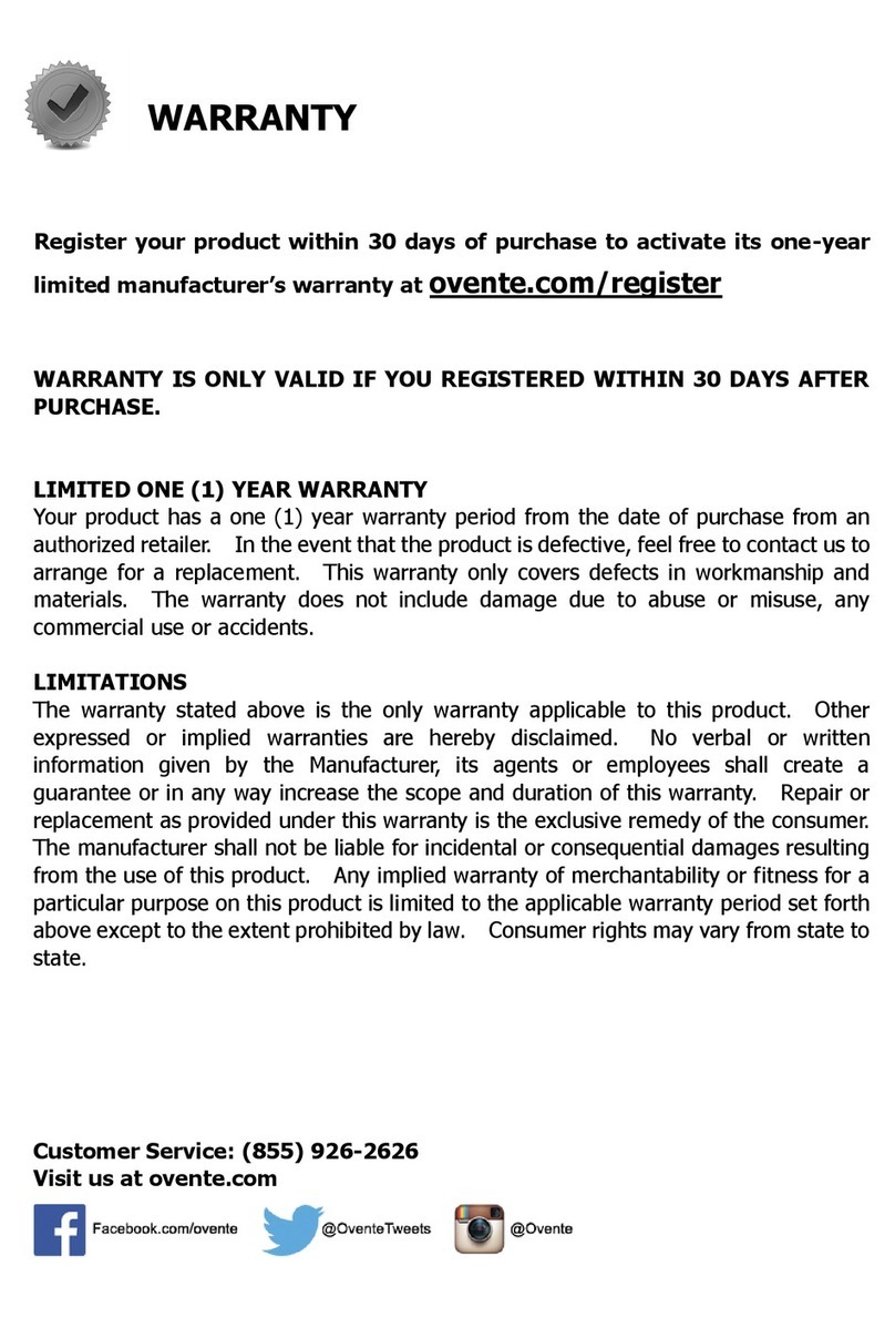 Ovente HS680 Series instruction manual