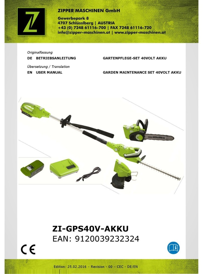Z.I.P.P.ER MASCHINEN ZI-GPS40V-AKKU User manual