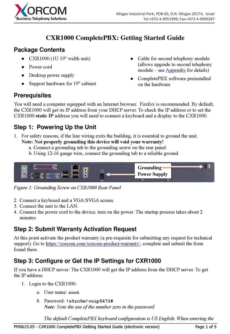 Xorcom CXR1000 User manual