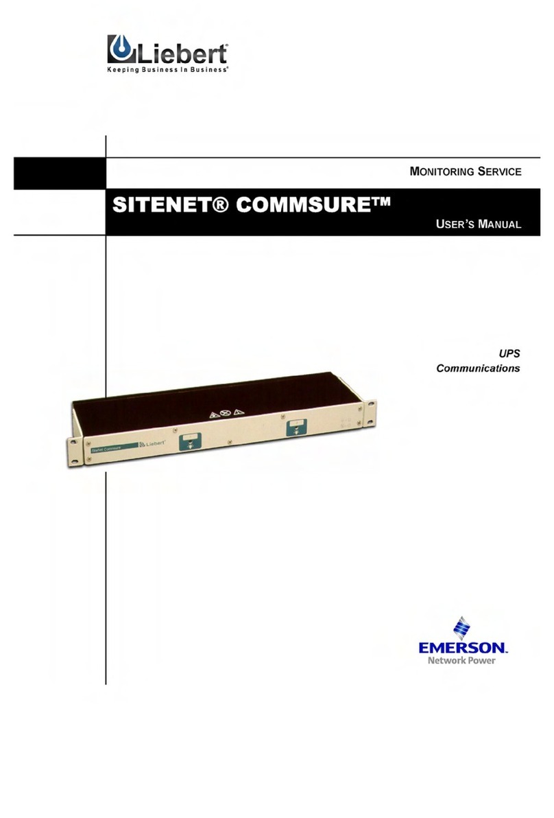 Liebert SiteNet CommSure user manual