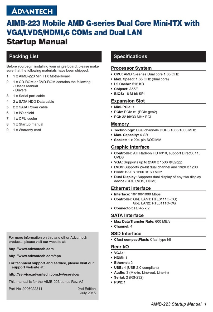 Advantech AIMB-223 Startup manual