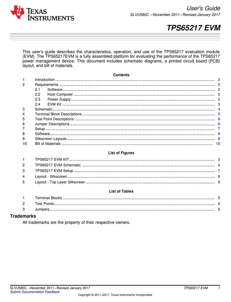 Texas Instruments TPS65217EVM User manual