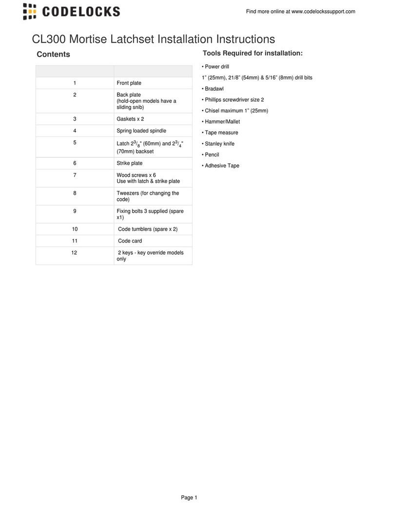 CodeLock CL300 installation instructions